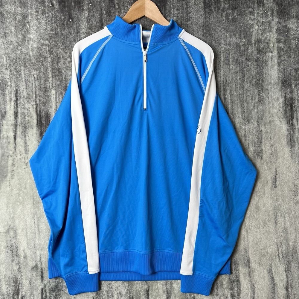 FootJoy Jacket Mens XL Blue 1/4 Zip Pullover Long Sleeve Stretch Golf Outdoors - Picture 1 of 7